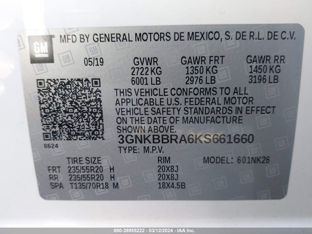 Chevrolet Blazer 2019 3GNKBBRA6KS661660 Image 9