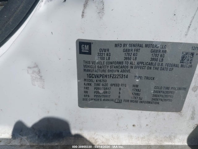 Chevrolet Silverado 1500 Wt 2015 1GCVKPEH1FZ225314 Image 9