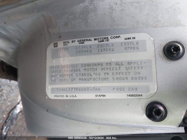 1986 CADILLAC ELDORADO 1G6EL5788GU604066 Photo 8