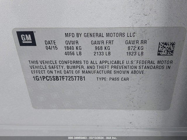 Chevrolet Cruze 1lt Auto 2015 1G1PC5SB7F7257781 Image 9