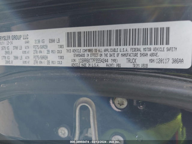 2015 RAM 1500 EXPRESS VIN: 1C6RR6KT7FS554244