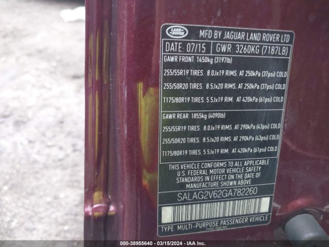 SALAG2V62GA782260 Land Rover LR4