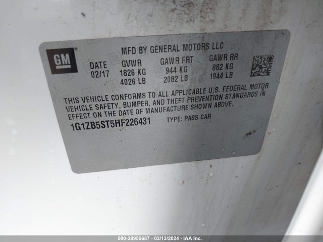 Chevrolet MALIBU LS 2017 1G1ZB5ST5HF226431 Image 9