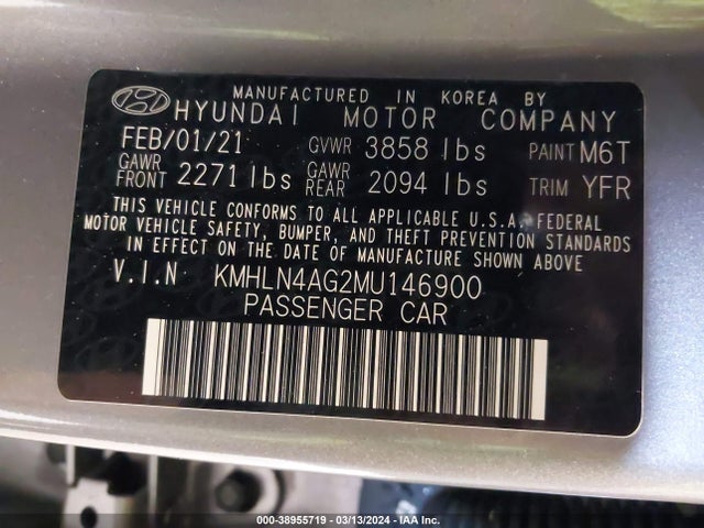 Hyundai ELANTRA SEL 2021 KMHLN4AG2MU146900 Image 9