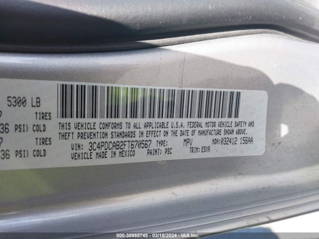 3C4PDCAB2FT670567 Dodge Journey American Value Pkg