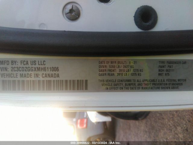 2C3CDZGGXMH611006 Dodge Challenger Sxt Awd
