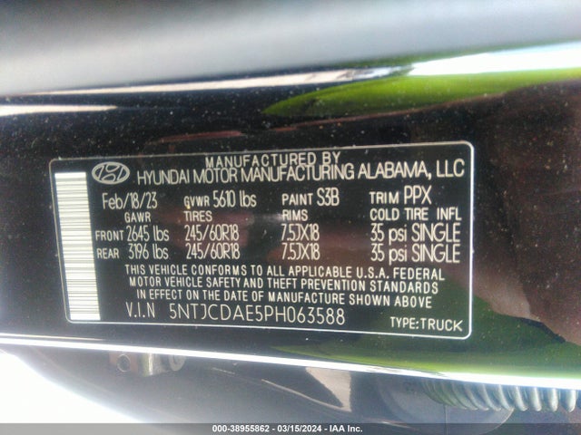 Hyundai Santa Cruz Sel 2023 5NTJCDAE5PH063588 Image 9