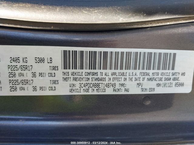 3C4PDCAB8ET148749 Dodge Journey American Value Pkg