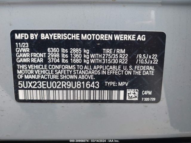 5UX23EU02R9U81643 BMW X5 Xdrive40i