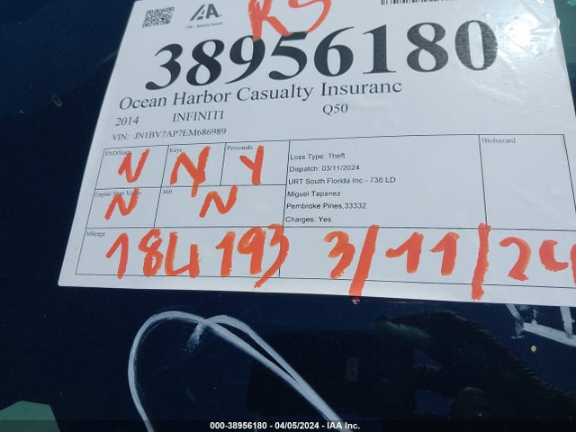 JN1BV7AP7EM686989 Infiniti Q50 Premium/sport