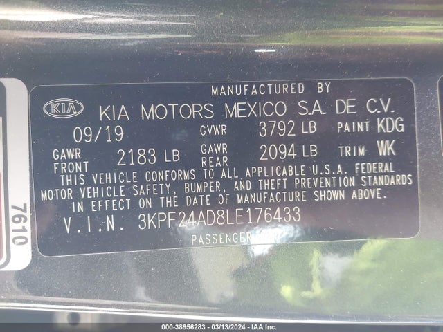 KIA Forte Lxs 2020 3KPF24AD8LE176433 Image 9
