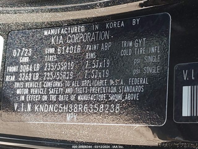 KNDNC5H38R6358238 KIA Carnival Mpv Ex