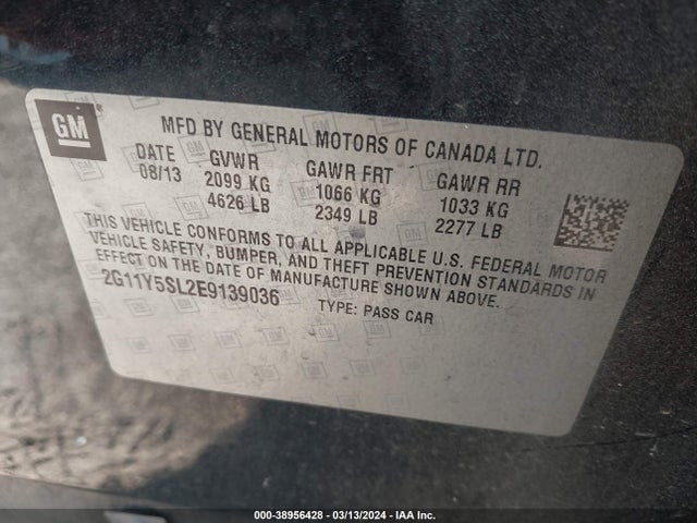Chevrolet Impala 1ls 2014 2G11Y5SL2E9139036 Image 9