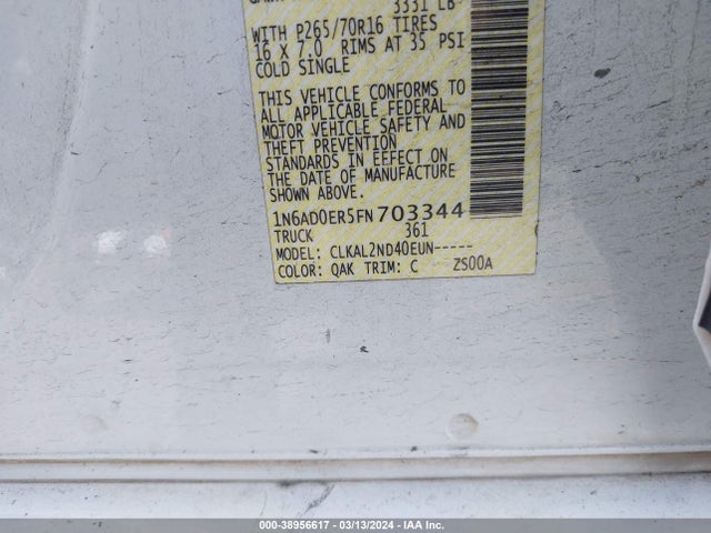 Nissan Frontier Sv 2015 1N6AD0ER5FN703344 Image 9