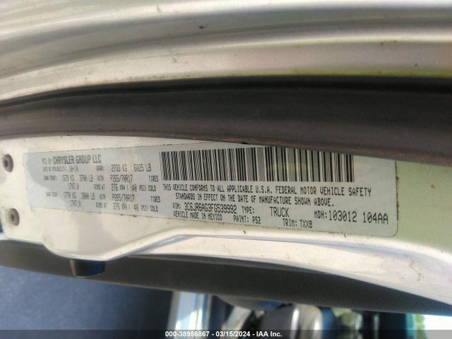 RAM 1500 Tradesman 2015 3C6JR6AG3FG539992 Image 9