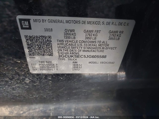 Chevrolet Silverado 1500 2lz 2018 3GCUKSEC5JG605588 Image 9