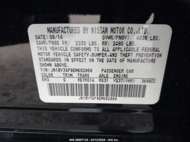 JN1BV7AP9EM692969 Infiniti Q50 Premium