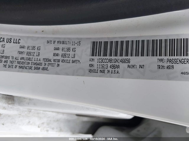 Chrysler 200 Limited 2016 1C3CCCAB1GN146656 Image 9
