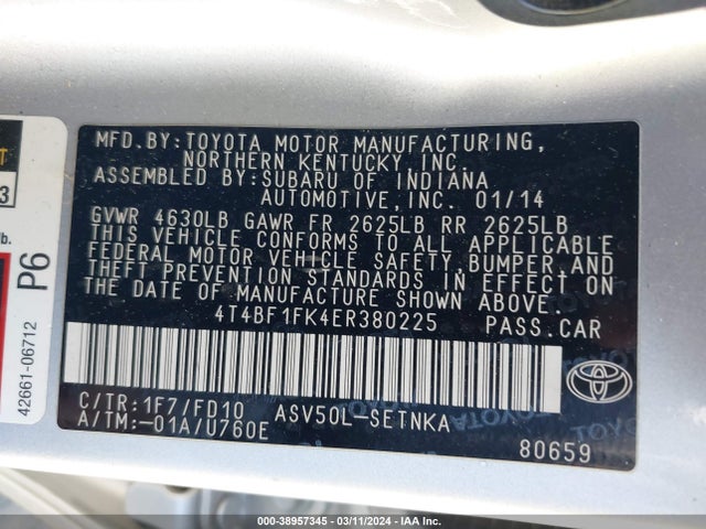 Toyota CAMRY LE 2014 4T4BF1FK4ER380225 Image 9