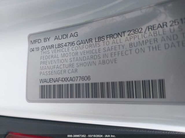 WAUENAF4XKA077606 Audi A4 45 Premium