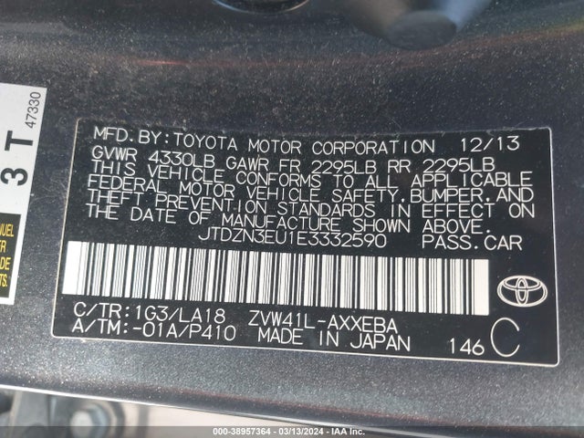 Toyota Prius V Five 2014 JTDZN3EU1E3332590 Image 9
