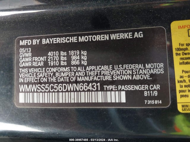 2013 MINI PACEMAN WMWSS5C56DWN66431 Photo 8