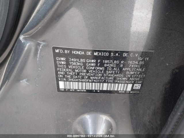 3HGGK5H85FM740117 Honda Fit Ex/ex-l