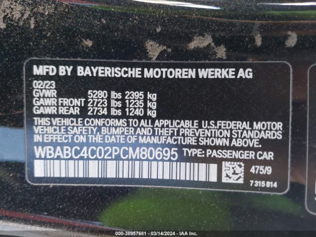 WBABC4C02PCM80695 BMW M850i Xdrive