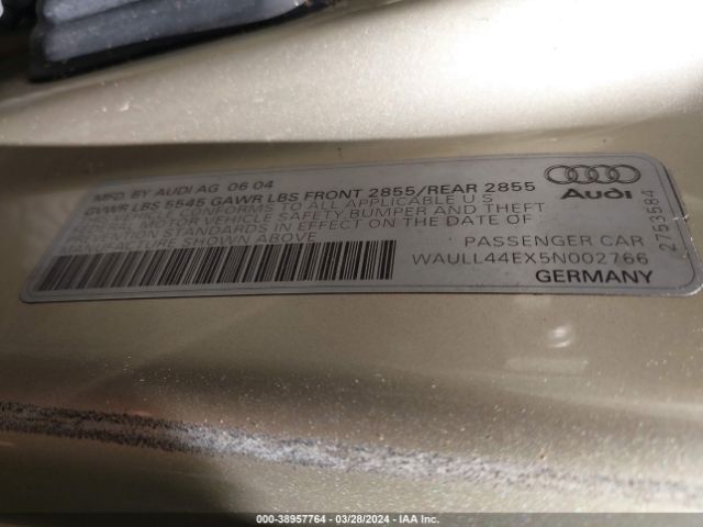 2005 AUDI A8 WAULL44EX5N002766 Photo 8