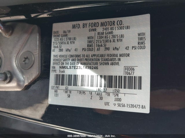 Ford Transit Connect Xl 2020 NM0LS7E23L1439246 Image 9