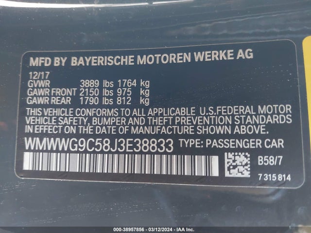 2018 MINI CONVERTIBLE WMWWG9C58J3E38833 Photo 8