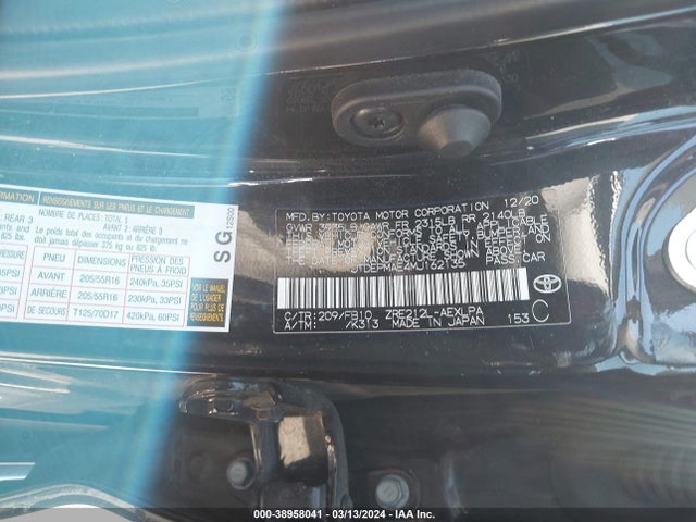 Toyota COROLLA LE 2021 JTDEPMAE4MJ162135 Image 9