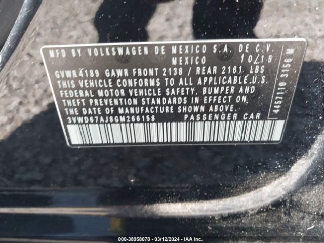3VWD67AJ8GM266158 Volkswagen Jetta 1.4t Se