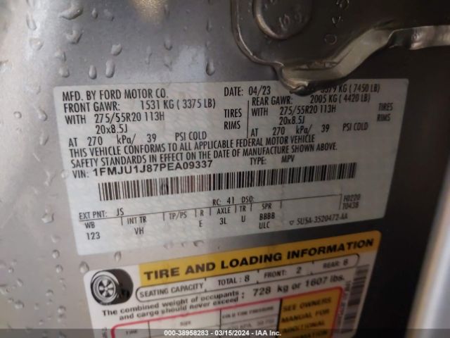 1FMJU1J87PEA09337 Ford Expedition Xlt