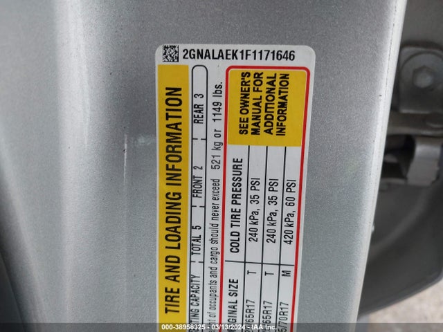Chevrolet EQUINOX LS 2015 2GNALAEK1F1171646 Image 9
