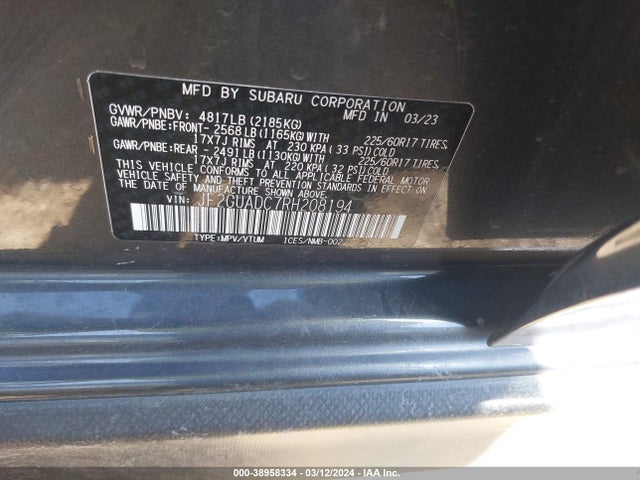 Subaru Crosstrek Premium 2024 JF2GUADC7RH208194 Image 9