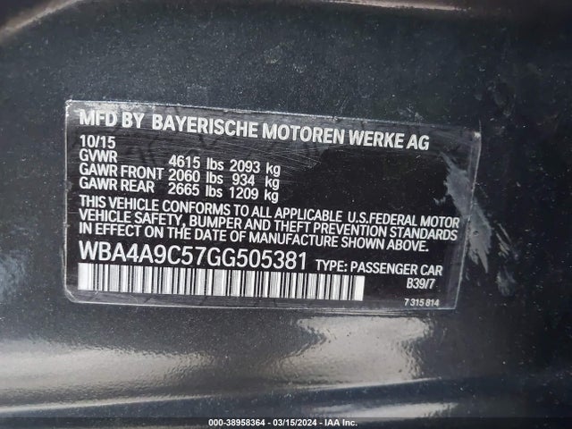 BMW 428i Gran Coupe 2016 WBA4A9C57GG505381 Image 9