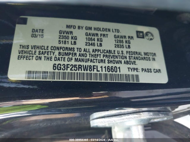 Chevrolet SS 2015 6G3F25RW8FL116601 Image 9