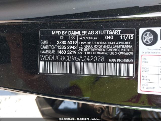 WDDUG8CB9GA242028 Mercedes-Benz S 550