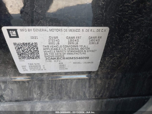 Chevrolet Blazer Fwd 2lt 2021 3GNKBCR40MS546099 Image 9