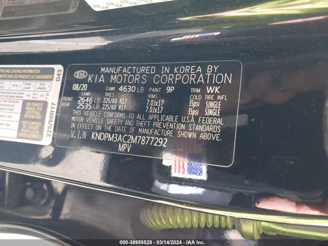 KIA Sportage Lx 2021 KNDPM3AC2M7877292 Image 9