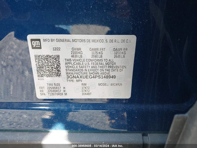 Chevrolet Equinox Awd Lt 2023 3GNAXUEG4PS148949 Image 9