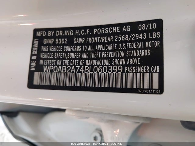 2011 PORSCHE PANAMERA WP0AB2A74BL060399 Photo 8