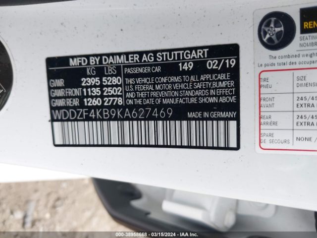 WDDZF4KB9KA627469 Mercedes-Benz E 300 4matic