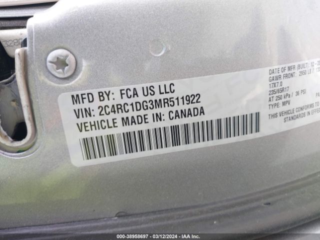 2C4RC1DG3MR511922 Chrysler Voyager Lxi