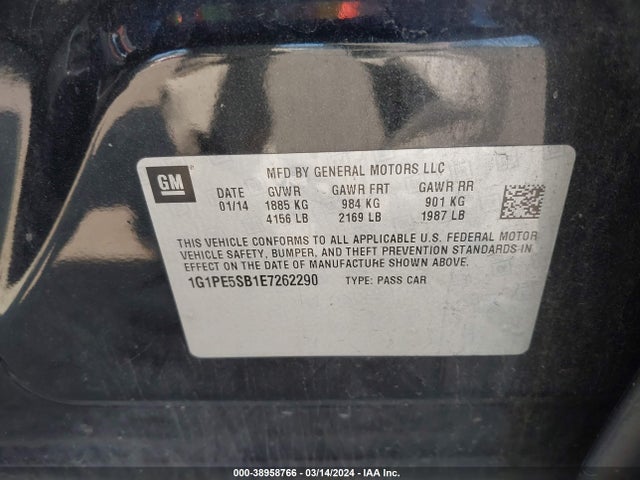 Chevrolet Cruze 2lt Auto 2014 1G1PE5SB1E7262290 Image 9