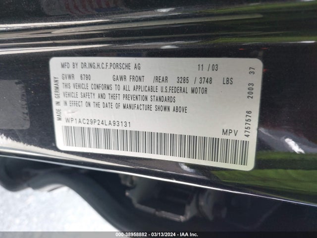 2004 PORSCHE CAYENNE WP1AC29P24LA93131 Photo 8