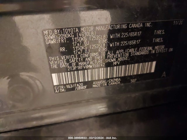 Toyota Rav4 Xle 2021 2T3P1RFV8MW159742 Image 9