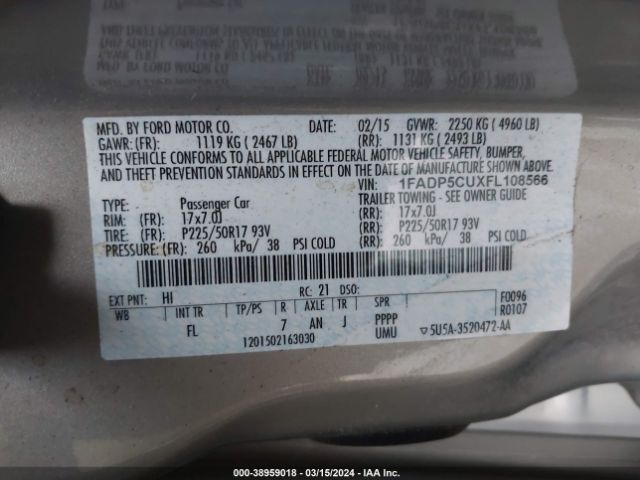 1FADP5CUXFL108566 Ford C-max Energi Sel