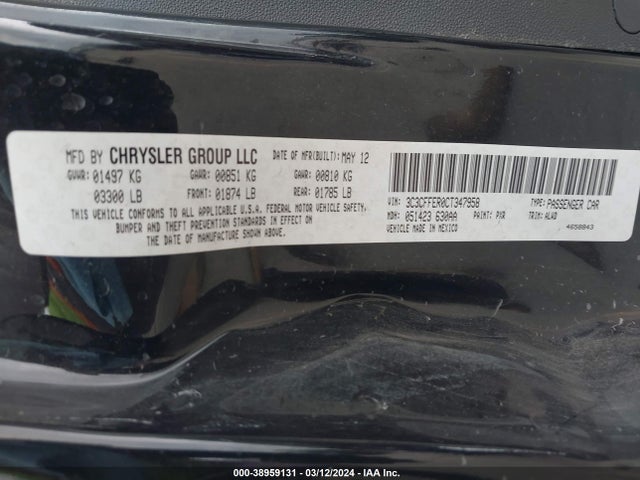 2012 FIAT 500C 3C3CFFER0CT347958 Photo 8
